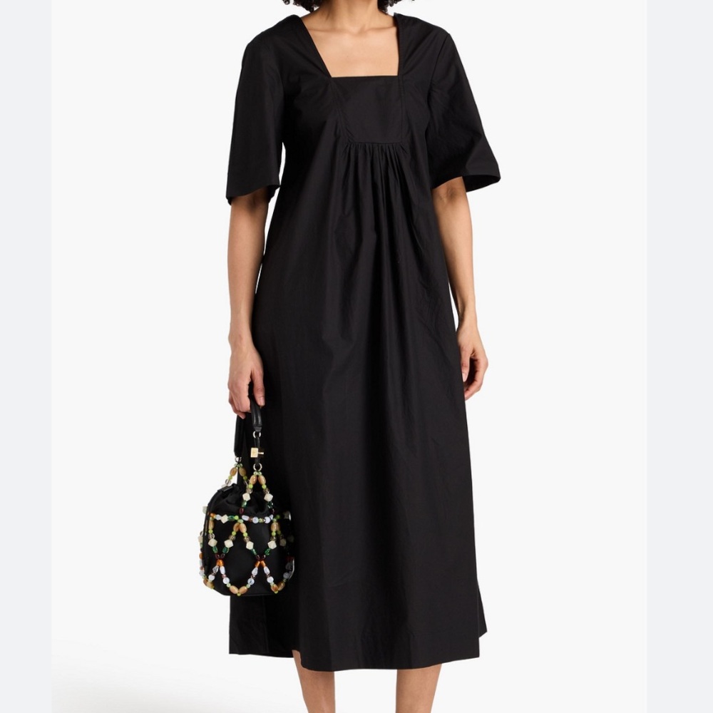 GANNI Cotton-poplin midi dress